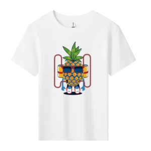 Super Cool Children Clothing Kids Boys Girls Summer Tops Cartoon Anime Apple Pineapple Print Tshirt Short Sleeve 100% Cotton Tee