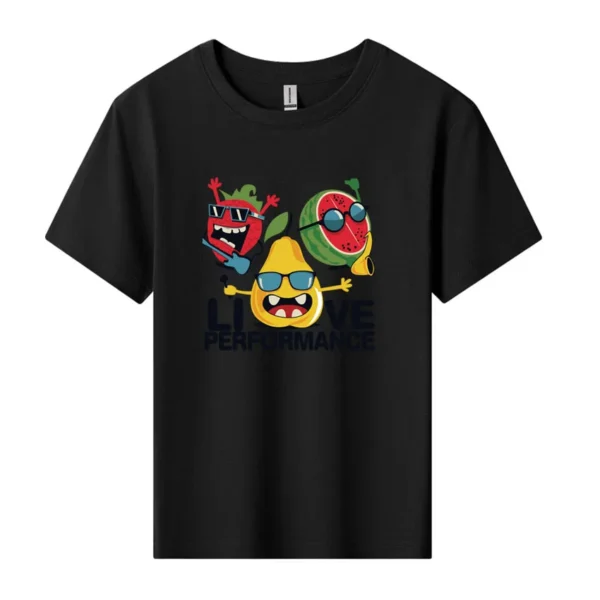 kf-S6c74d7499d5f452db16ccefe03a0ec34R Super Cool Children Clothing Kids Boys Girls Summer Tops Cartoon Anime Apple Pineapple Print Tshirt Short Sleeve 100% Cotton Tee