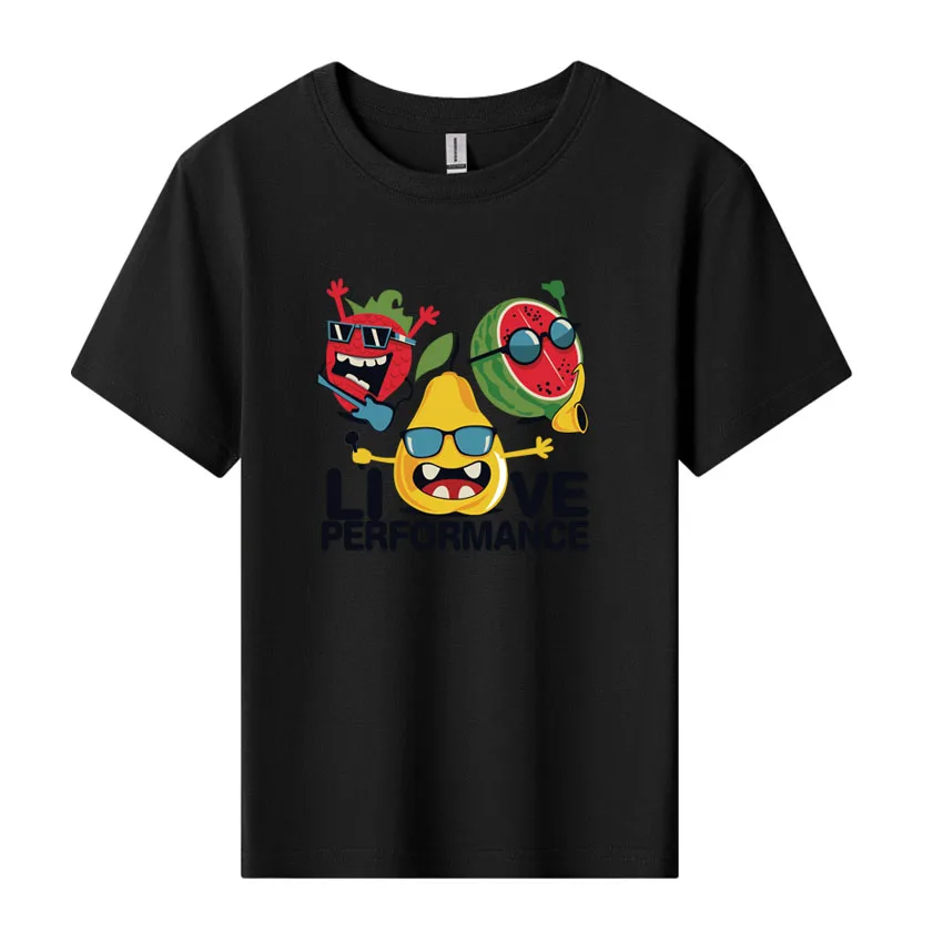 Super Cool Children Clothing Kids Boys Girls Summer Tops Cartoon Anime Apple Pineapple Print Tshirt Short Sleeve 100% Cotton Tee - Image 3